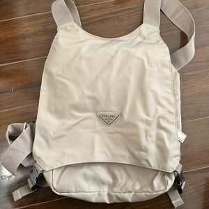 Prada Beige Nylon Backpack